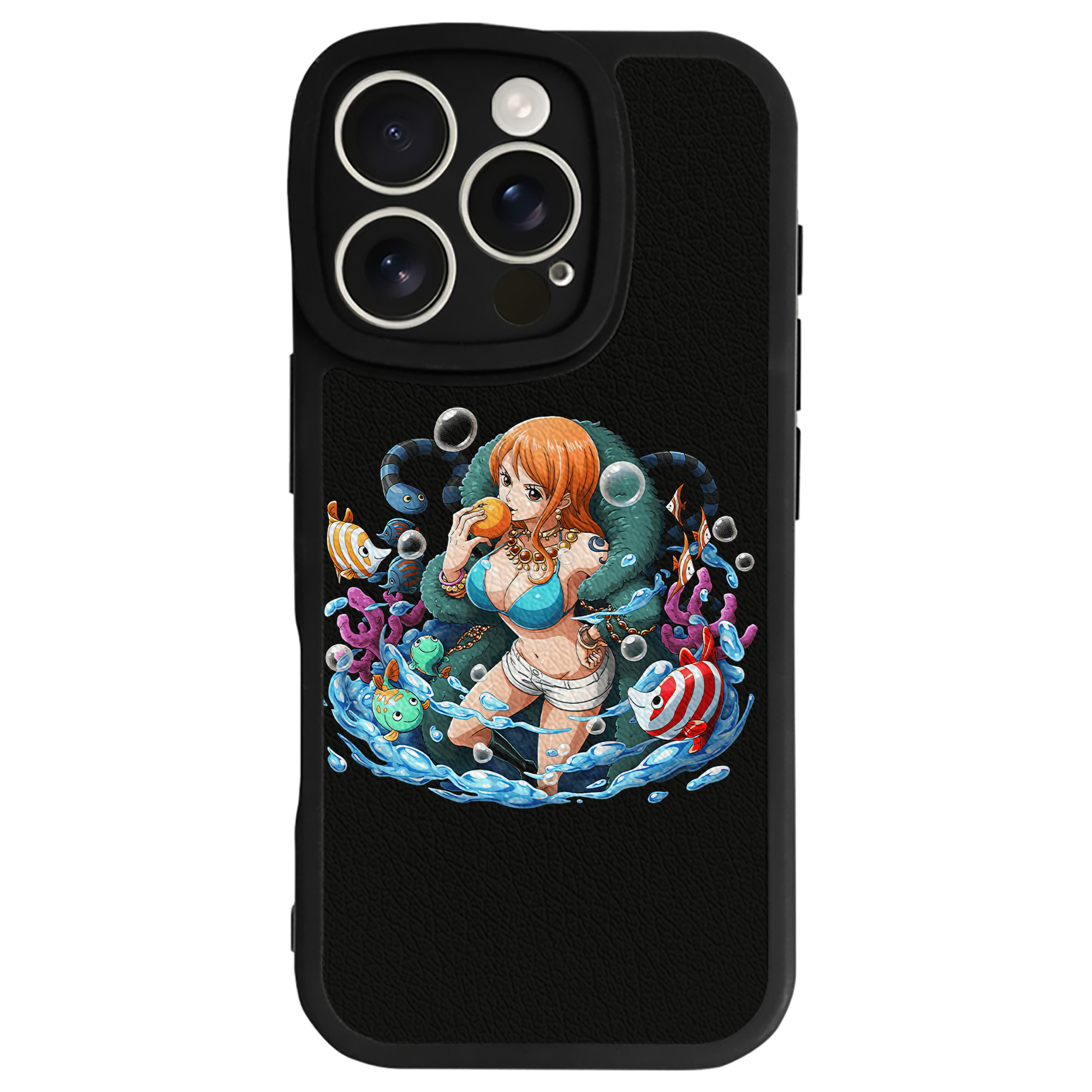 （画像用） ワンピース ナミ ONE PIECE Nami 【iPhone 16シリーズ対応】シリコンスマホケース（レザー調） 材質：シリコン
